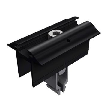 SL Rack Mittelklemme mit Erdung, schwarz eloxiert 28-45 mm