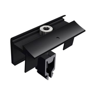 SL Rack Endklemme mit Erdung, schwarz eloxiert 28-45 mm