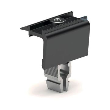 Alu-Endklemme Classic wide V 30-40 mm, schwarz eloxiert mit Erdungspin
