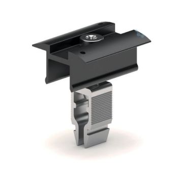 Alu-Mittelklemme Classic wide V 30 mm, schwarz eloxiert mit Erdungspin