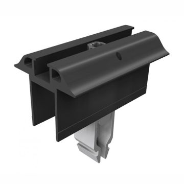 SL Rack Mittelklemme Vario mit Erdung, schwarz eloxiert